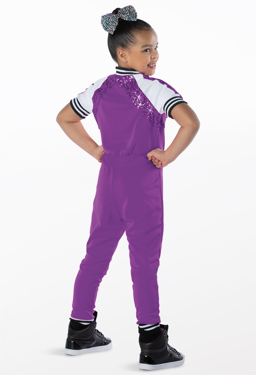 Pre-Owned Costume Weissman  13096 Medium Child Hot Pink Jumpsuit Hip Hop Clogging  Car Wash Race Track