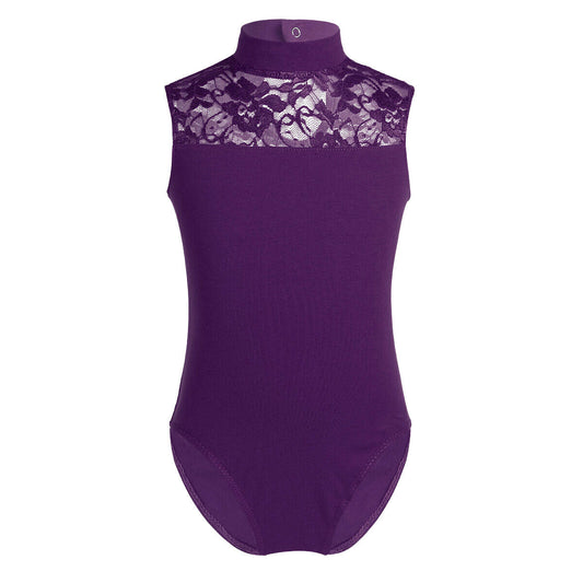 Pre-Owned Leotard iEFiEL Large Child Dark Purple Cotton Lace