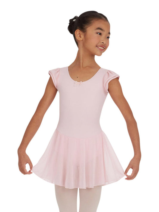 New Closeout Leotard Dress Capezio 3973C Child Lycra Flutter Sleeve Ballet Tap
