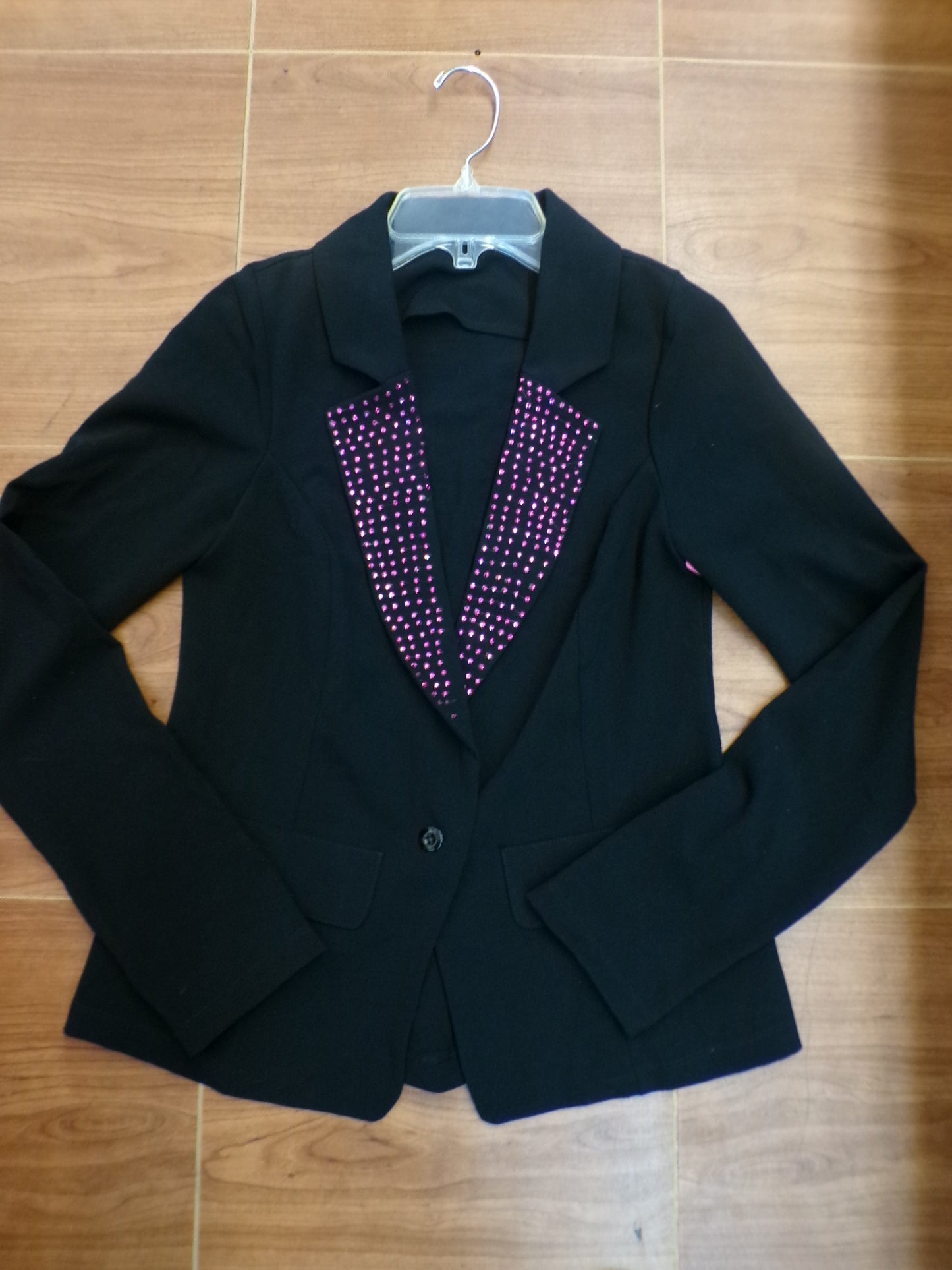 Pre-Owned Costume Jacket with Stones Balera  AH11502 6x-7 Child Black Pink  Jazz Tap