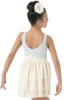 Pre-Owned Costume Medium Child Blue Weissman 9402 Lyrical Ballet Contemporary Lace Dress
