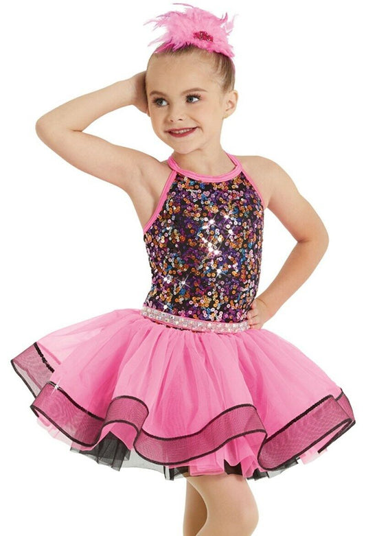 Pre-Owned Costume Weissman  12029 Intermediate Child Pink  Jazz Pageant
