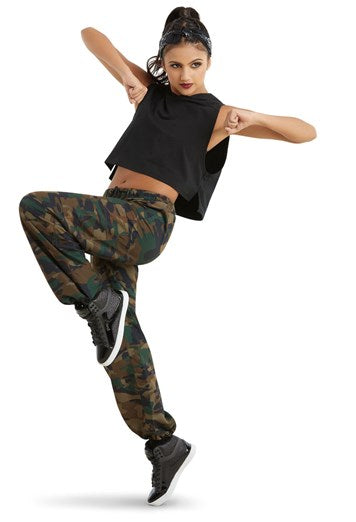 Pre-Owned Cargo Pants Urban Groove AH3729 Small Adult Brown Camo Hip Hop Jazz
