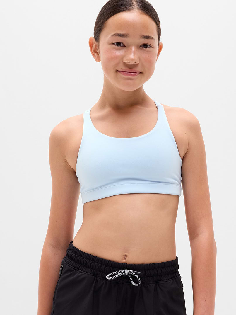 Pre-Owned Strappy Sports Bra Athleta Girl XXL Child Lt Blue Gymnastics Jazz