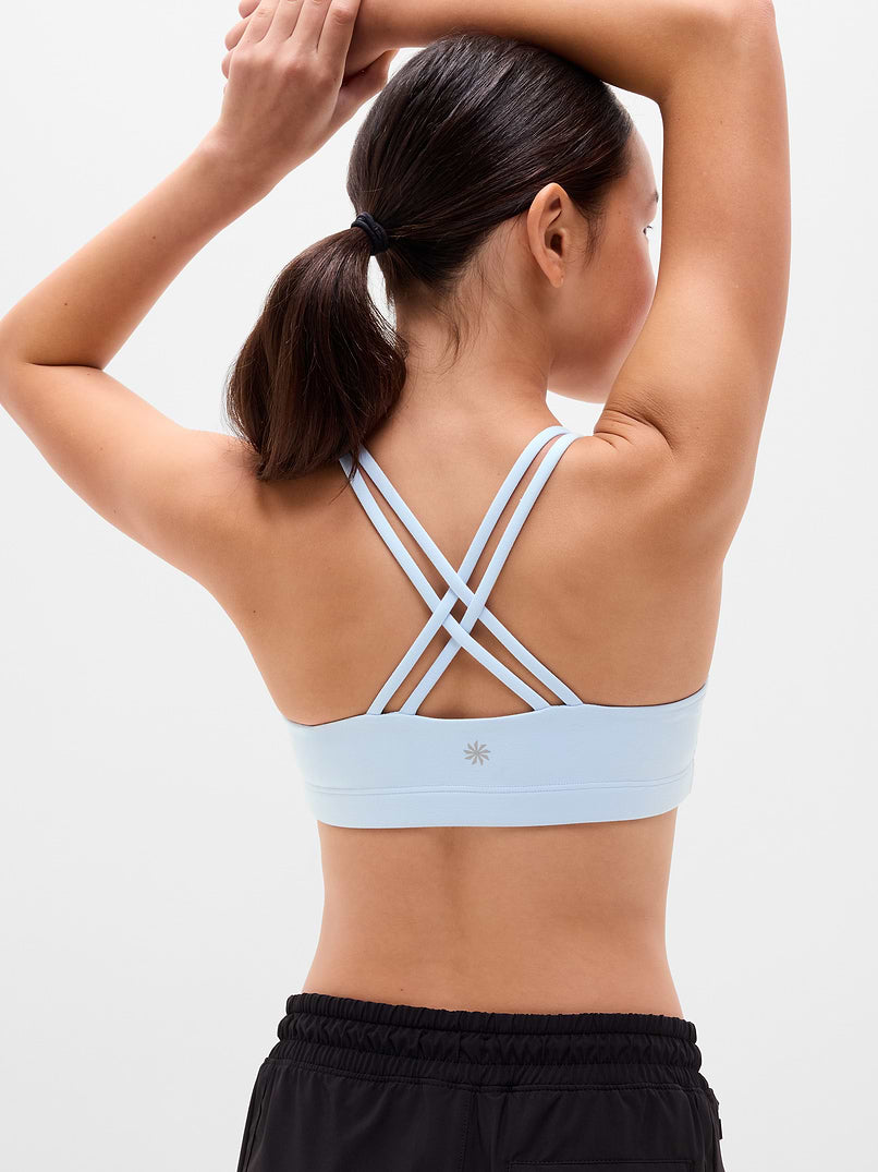 Pre-Owned Strappy Sports Bra Athleta Girl XXL Child Lt Blue Gymnastics Jazz