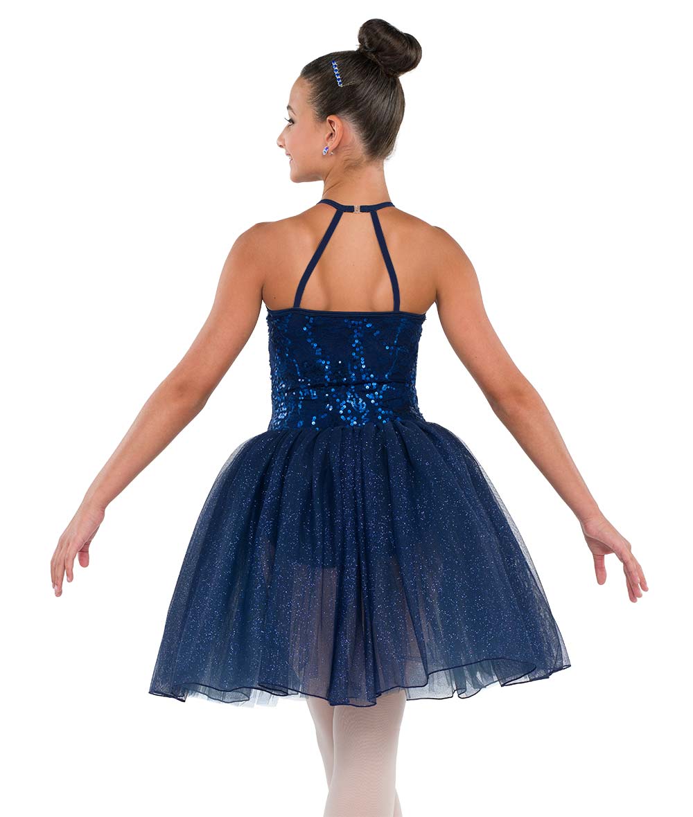 Pre-Owned Costume AWCT  24040Y Large Child Blue  Tutu Ballet  Sequin