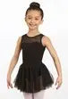 Pre-Owned Leotard Dress Balera D12101 Large Child Black Sparkle Ballet Tap Jazz