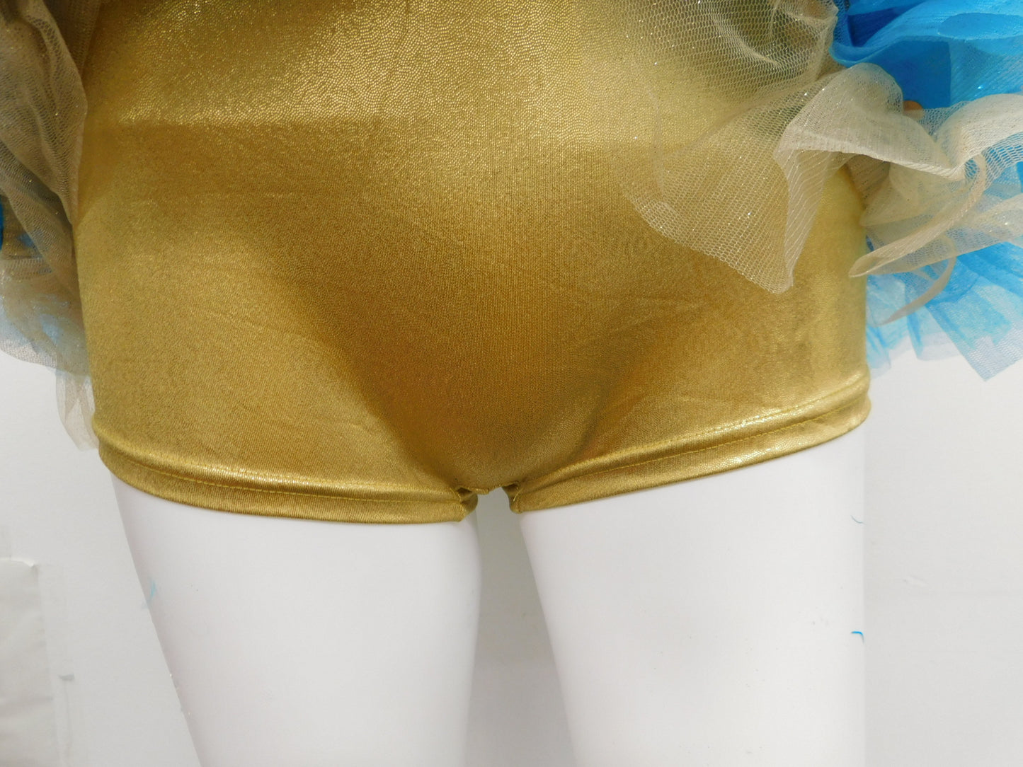 Pre-Owned Costume Curtain Call  J4792 Large Adult Turquoise Sequin Feathers Jazz Tap