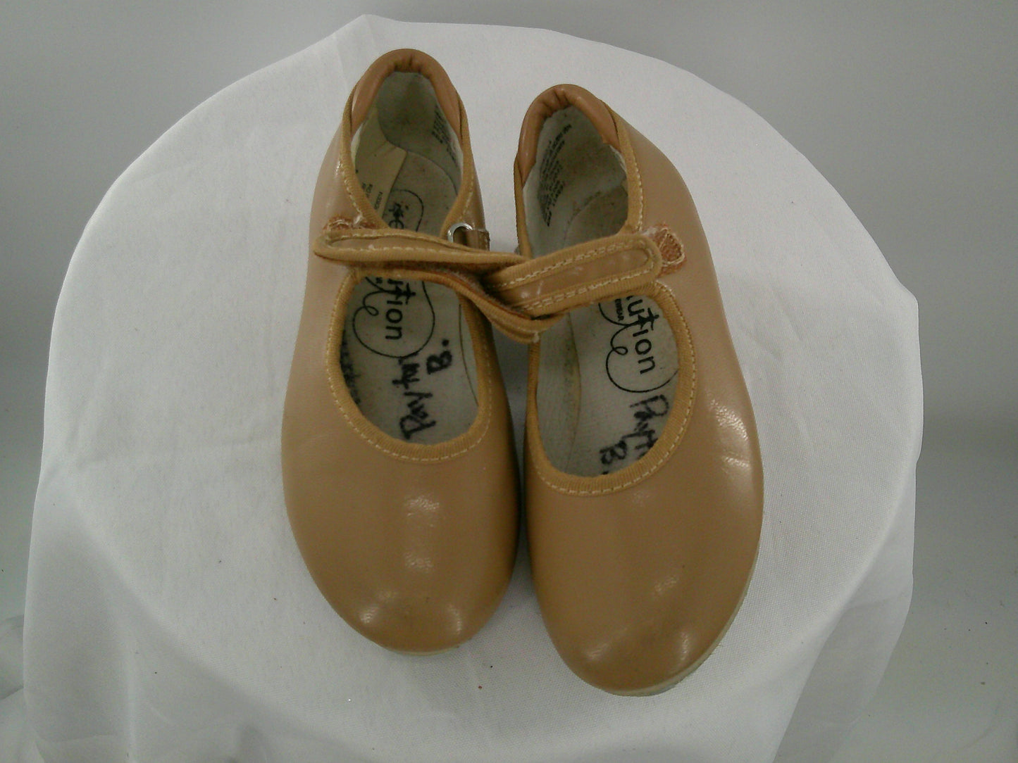 Pre-Owned Tap Shoes Revolution Girls 13M Mary Jane Leather Loop Strap