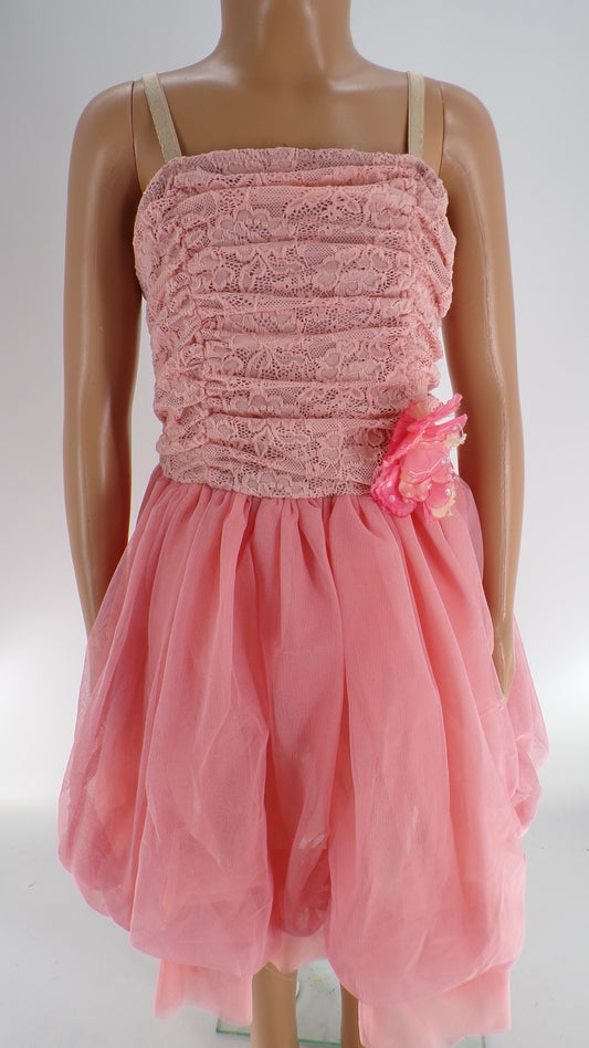 Pre-Owned Costume Curtain Call E1372 Large Child Peach Lace Contemporary Lyrical