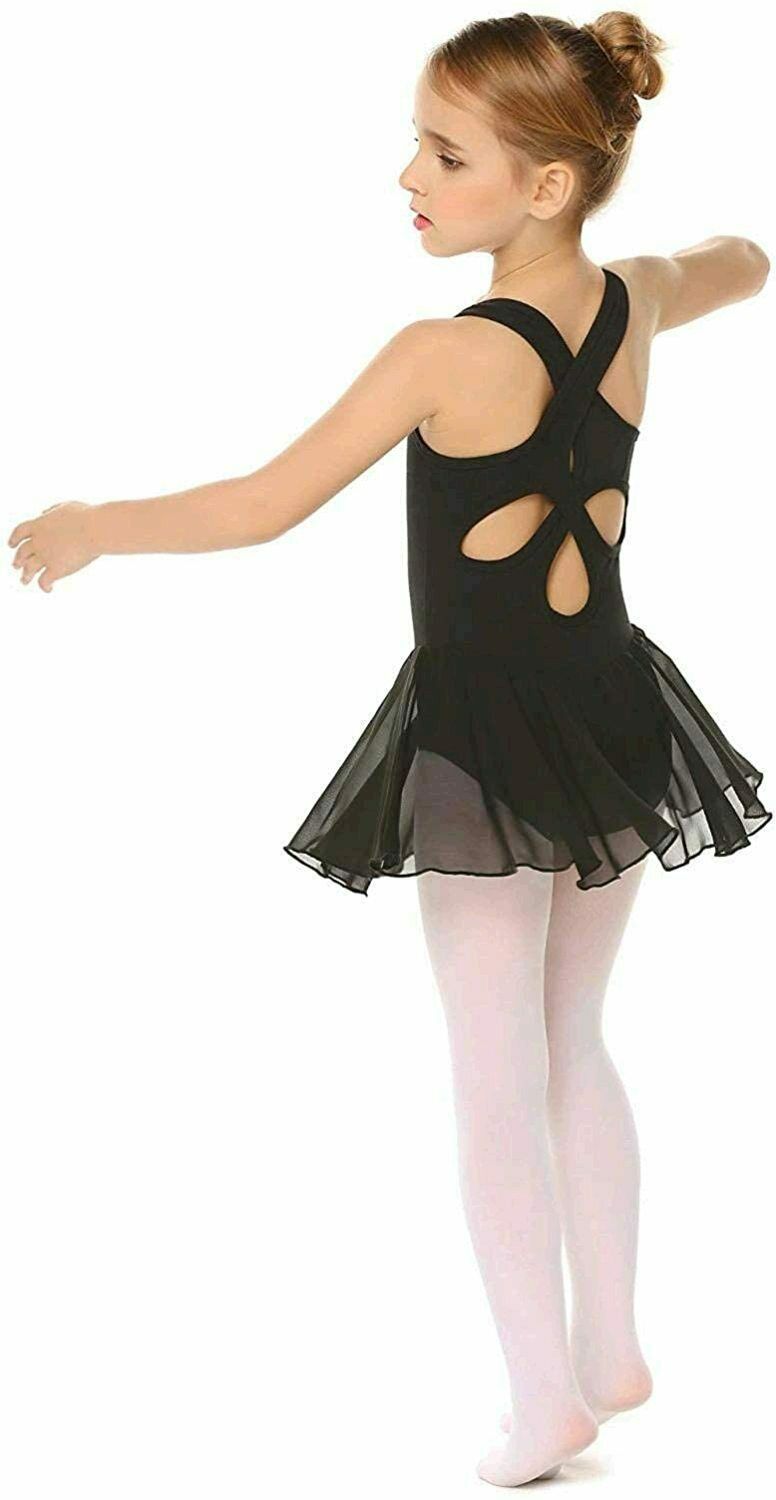 Pre-Owned Leotard Dress Arshiner Large Child Black Ballet Tap Jazz