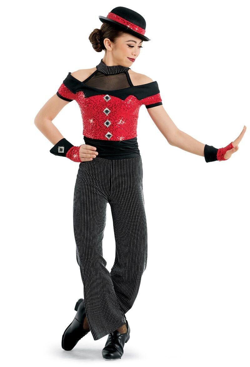 Pre-Owned Costume Weissman  10959 Medium Child Red  Jazz Tap  Gangster Suit