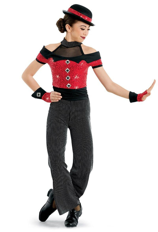 Pre-Owned Costume Weissman  10959 Medium Child Red  Jazz Tap  Gangster Suit