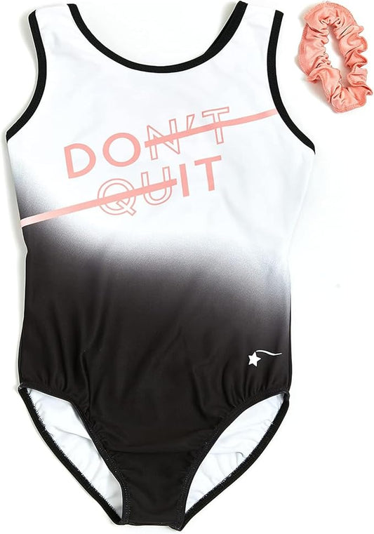 New NEW Leotard Destira Do It Dont Quit Adult Large  Peach Black White Gray Tumbling Acro
