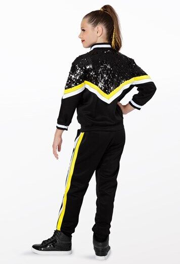 Pre-Owned Costume Weissman  12498 Medium Adult Yellow Windsuit Jazz Hip Hop Sequin