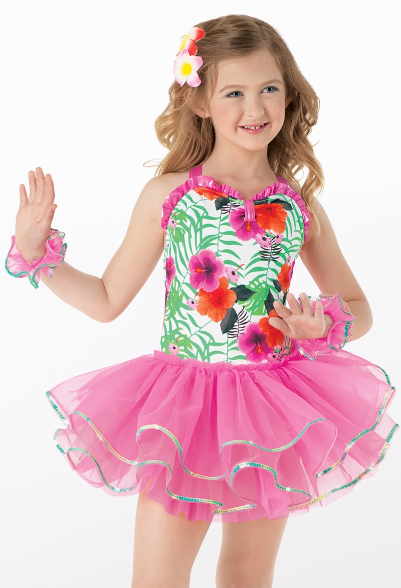 Pre-Owned Costume Weissman  9841 Medium Child Pink Tutu Jazz Sequin Hula