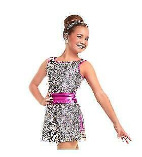 Pre-Owned Costume Curtain Call E1247 XL Child Pink Sequin Dress Jazz Tap