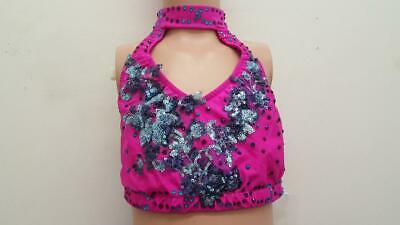 Pre-Owned Costume Glamour   Medium Child Pink 2 pc Jazz Sequin