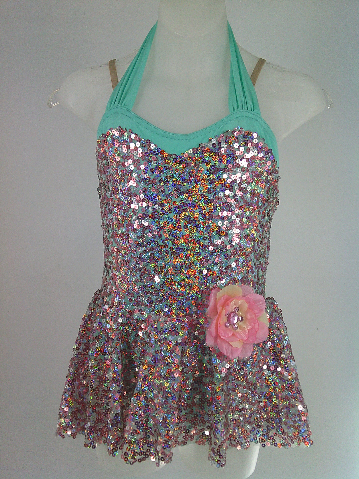 Pre-Owned Costume Costume Gallery  19309 Large Child Pink Skirt Jazz Tap Sequins