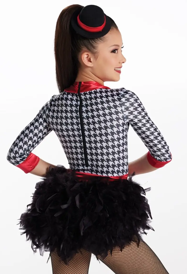 Pre-Owned New Costume Weissman  15143 Int Child Red Tuxedo Feathers Tap Jazz Musical