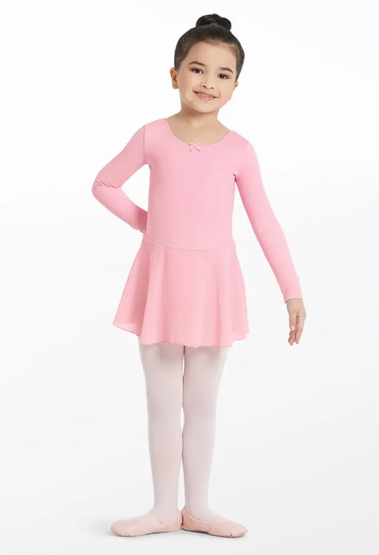 Pre-Owned Long Sleeve Leotard Dress Weissman D9973 Lt Pink MC