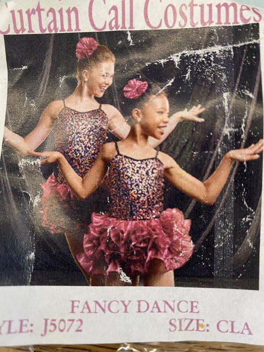 Pre-Owned Costume Curtain Call   Large Child Pink Dress Jazz Sequin