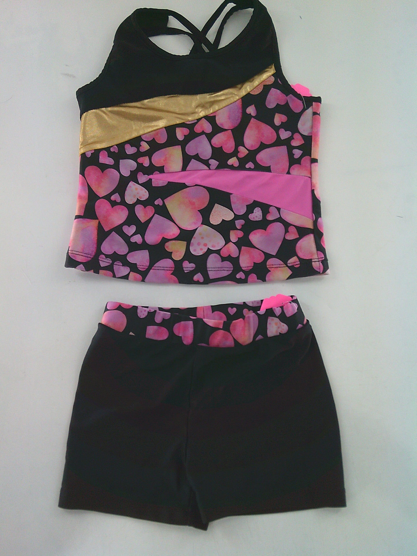 Pre-Owned Set Shorts Top iEFiEL   XS Child  Pink  Jazz Cheer