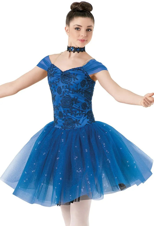 Pre-Owned Costume Weissman  9678 Int Child Blue Tutu Ballet Glitter Don Quiote
