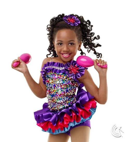 Pre-Owned Costume Large Adult Purple Curtain Call E614 Jazz Tap Latin Clogging 2in1 Ruffles Sequin