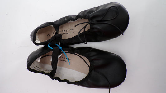 Pre-Owned Ballet Shoes ABT Big Kid 2M Tie Drawstring Leather Single Strap Full Sole