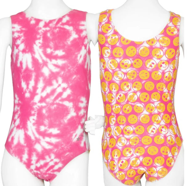 New Leotard Destira Just Smile Kids Sizes Pink Yellow  Acro Tumbling