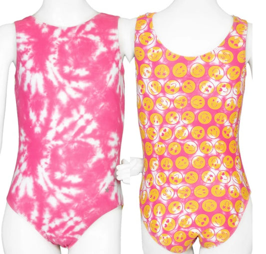 New Leotard Destira Just Smile Kids Sizes Pink Yellow  Acro Tumbling