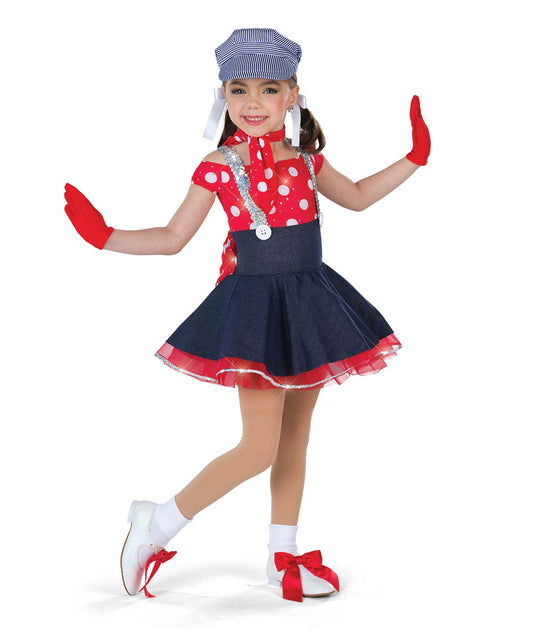 Pre-Owned Costume AWCT  10096Y Small Child Red Dress Jazz Sequin Conductor
