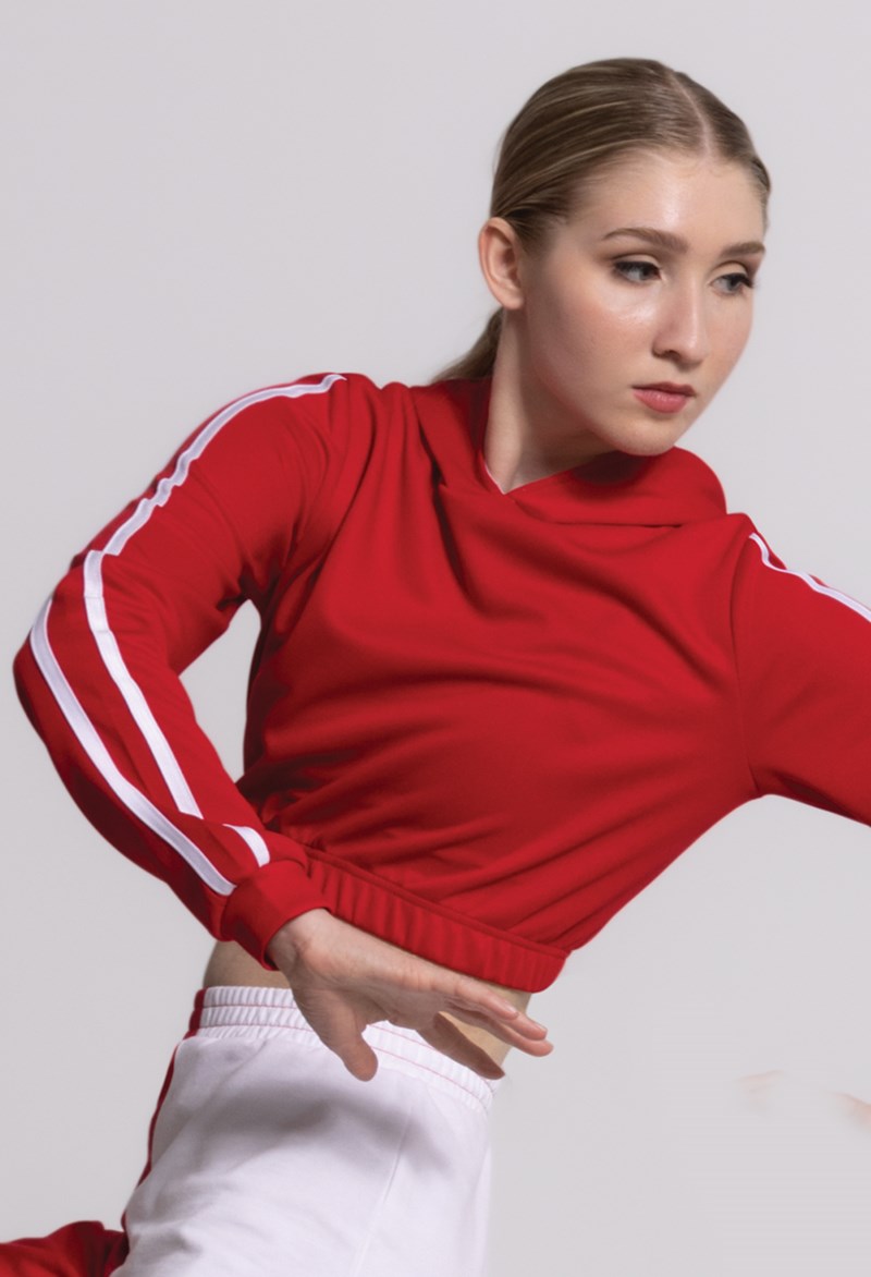 Pre-Owned Crop Hoodie Weissman 14316 Large Child Red Jazz Hip Hop