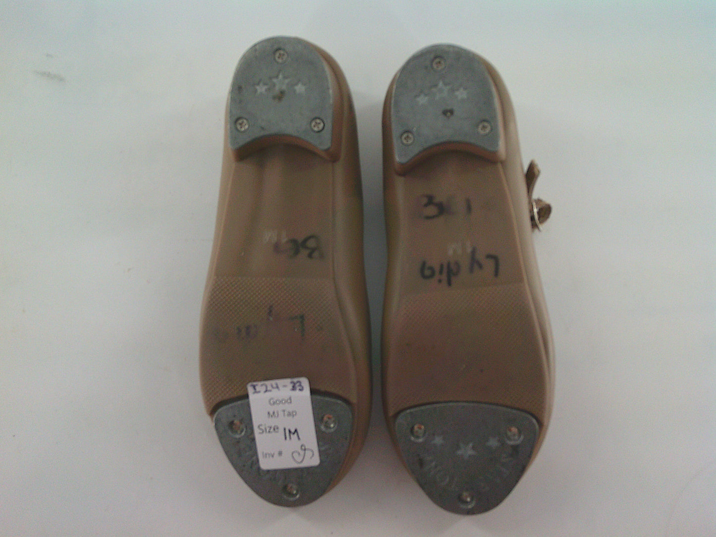 Pre-Owned Tap Shoes Dancing Fair Kids 1M Mary Jane Leather Buckle Student