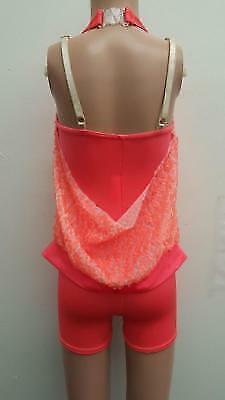 Pre-Owned Costume Costume Gallery   Large Child Orange Unitard Jazz Sequin