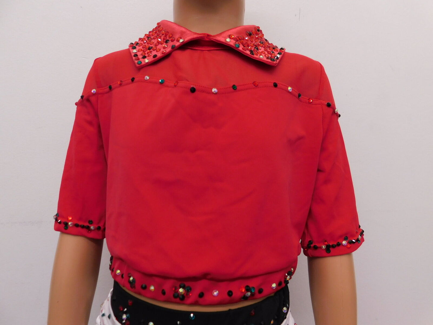 Pre-Owned Costume Weissman  MT12216 Medium Child Red 2pc Waitress Jazz Stones