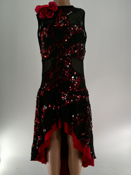 Pre-Owned Costume AWCT  16295 Large Child Red Dress Jazz Sequin