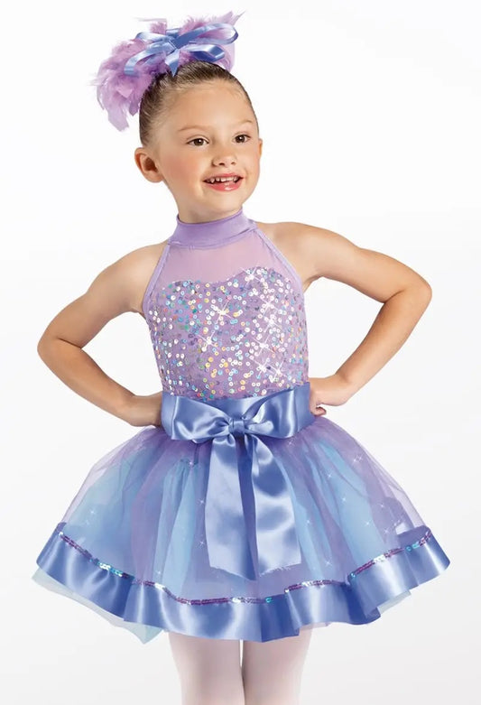 Pre-Owned Costume Weissman  11977 XS Child Purple Dress Jazz Sequin