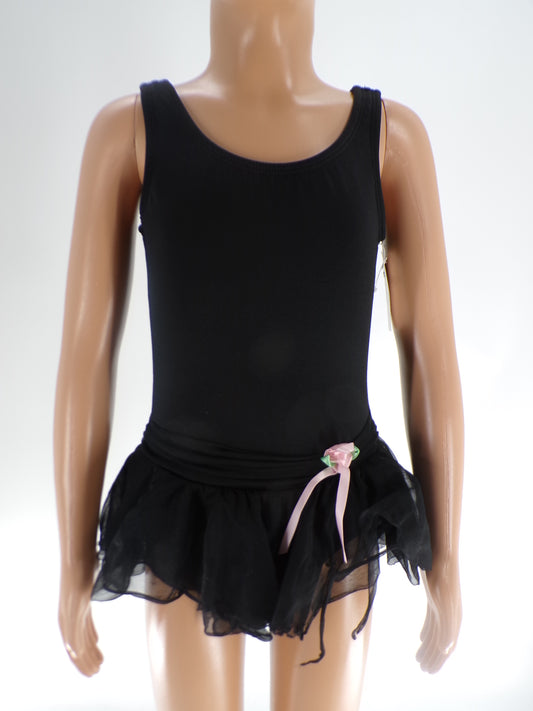 Pre-Owned Leotard Dress Body Wrappers  2232 Intermediate Child Black  Ballet Tap Jazz