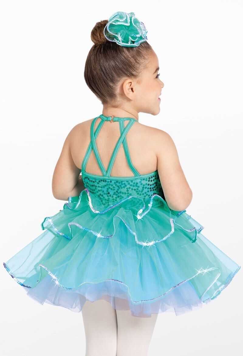 Pre-Owned Costume Weissman  13654 Intermediate Child Teal Tutu Dress Ballet Pageant