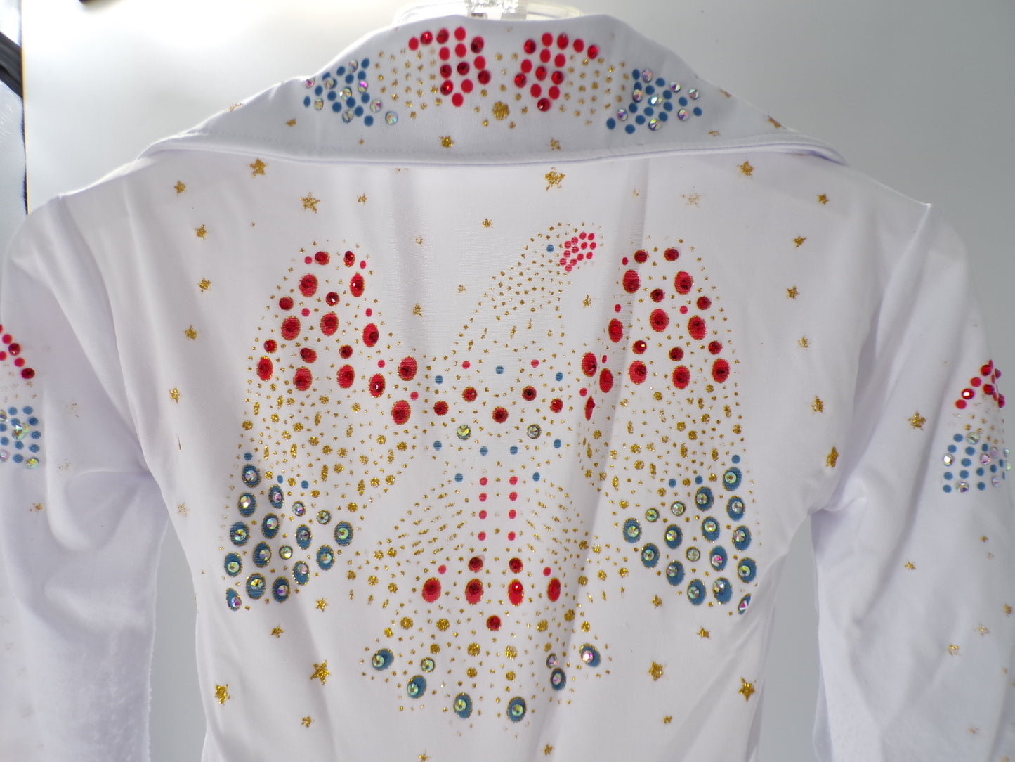 Pre-Owned Costume Elvis   Large Child White Jumpsuit Jazz Tap Rhinestones Elvis