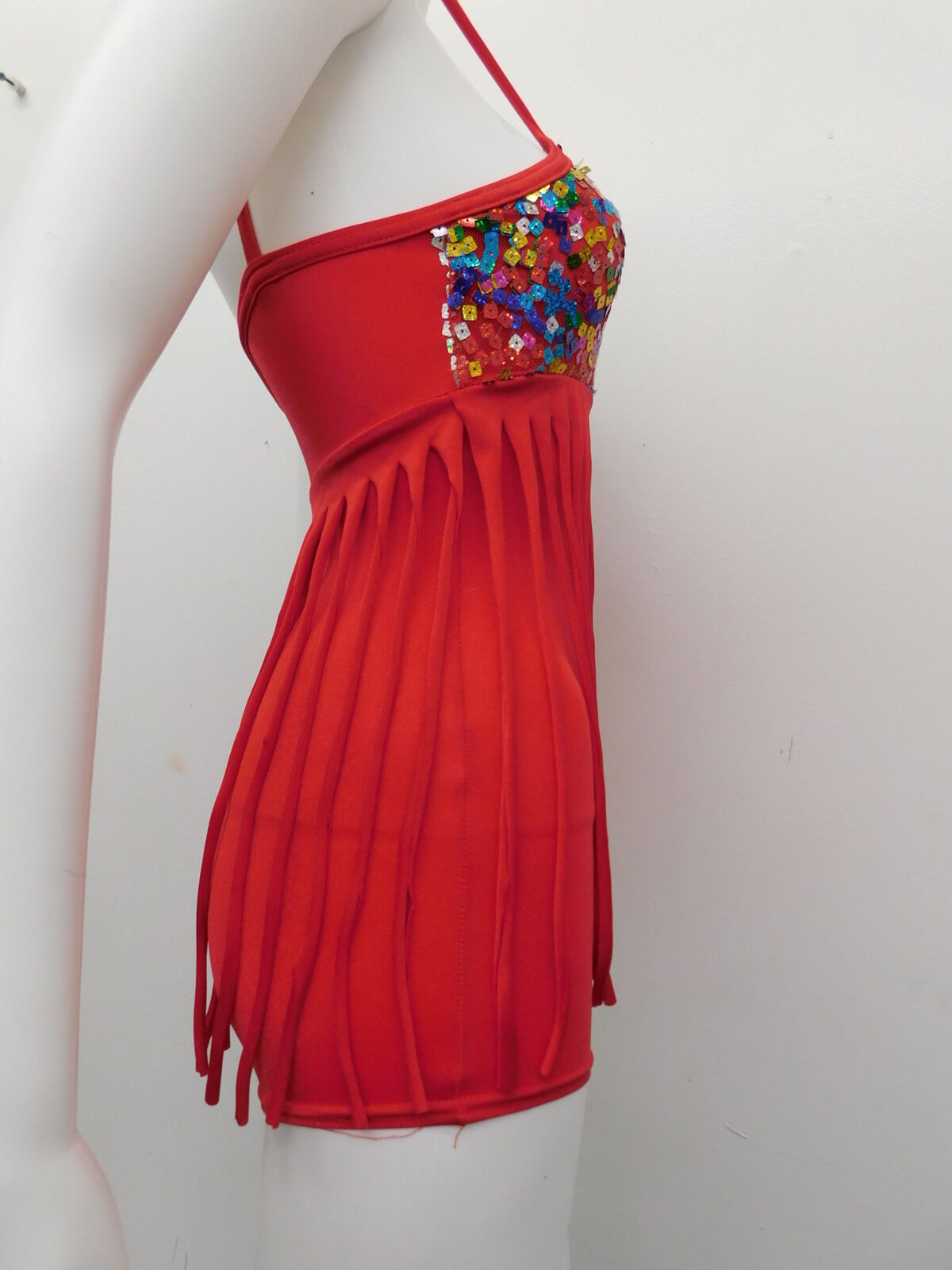 Pre-Owned Costume Costume Gallery   6x-7 Child Red Unitard Jazz Seqiuin