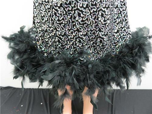 Pre-Owned Costume Weissman  5673 Small Adult Silver Feathers Jazz Musical Sequin