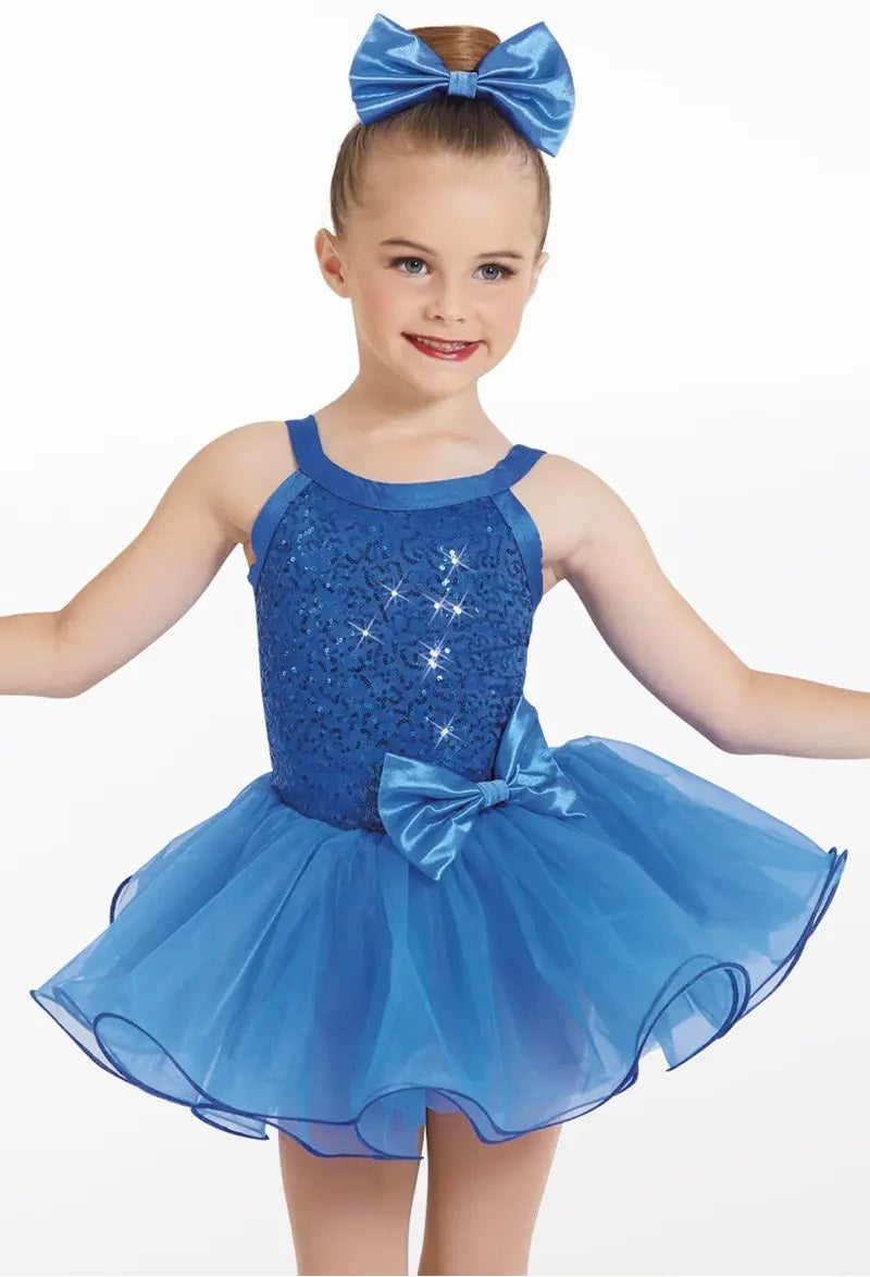 Pre-Owned Costume Weissman 12410 Medium Child Blue Tutu Jazz Sequin