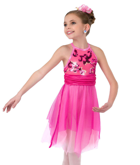 Pre-Owned Costume Wish Come True  V2192 Medium Adult Pink Dress Lyrical Sequin