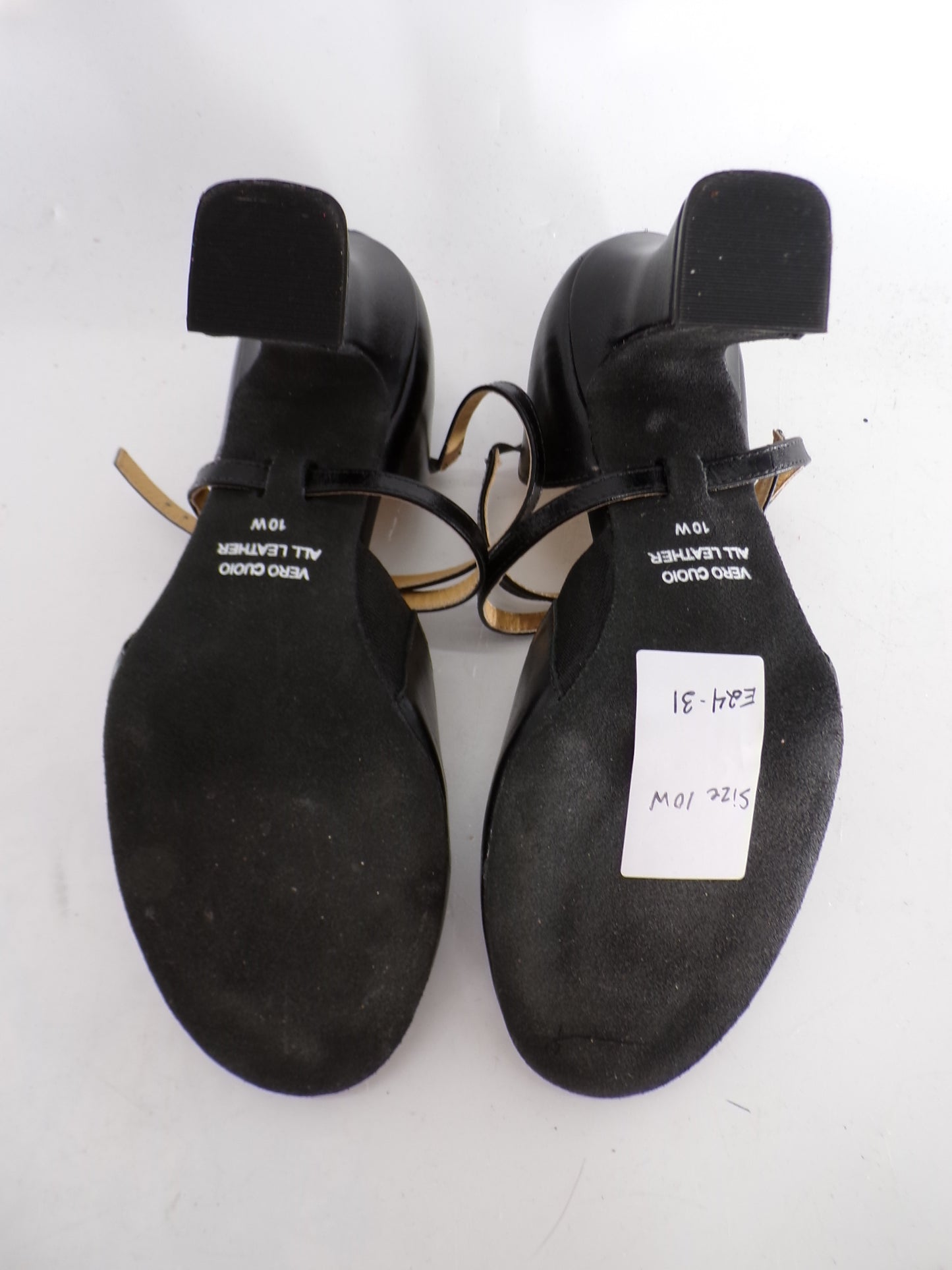 Pre-Owned  Shoes So Danca Adult 10W Heel Leather Cross TStrap Suede