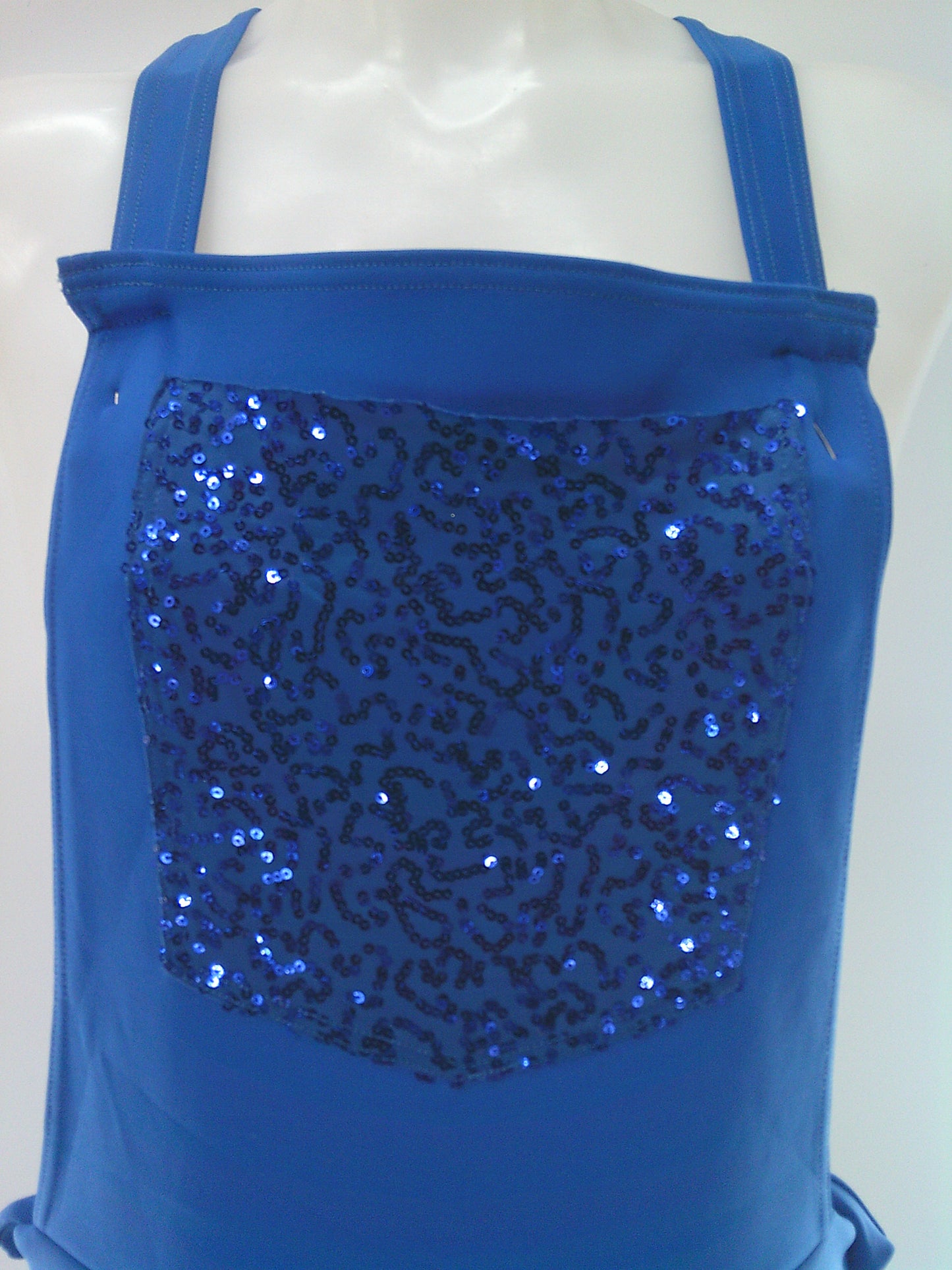 Pre-Owned Costume Weissman 12211 Medium Adult Blue Overalls Jazz Tap Sequins Minion