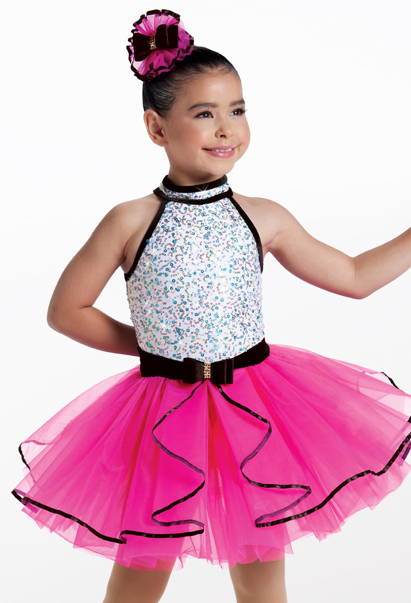 Pre-Owned Costume Weissman  14372 Small Child Hot Pink  Jazz Sequin