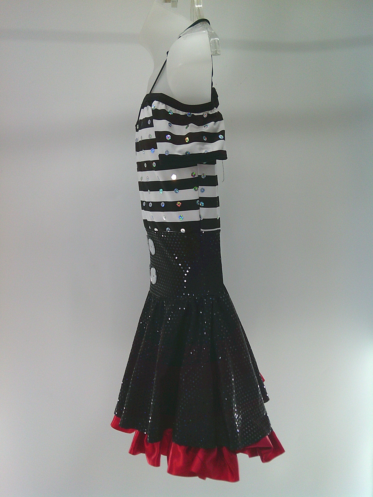 Pre-Owned Costume Costume Gallery   Large Child Red Stripes Jazz Sequin Jailhouse Rock